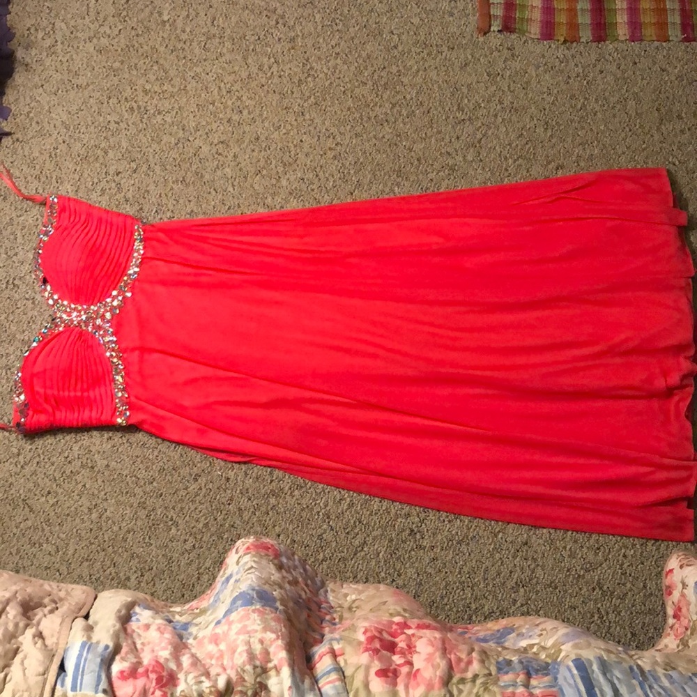 Bright pink prom dress worn once size 18